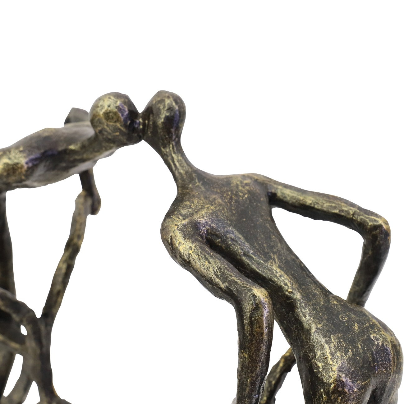 Antique Bronze Smooching Cyclist Sculpture